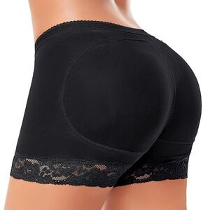 Elegant Black butt lifter padded enhancement  Lace Shapewear Shorts